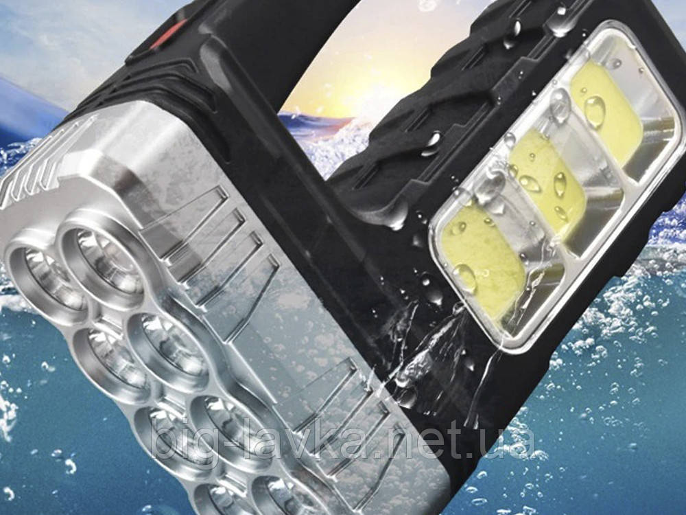 Ліхтарик S 7701A2 Power Bank XPE+LED (COB) на сонячній батареї та акумуляторі Черный