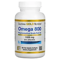 Жирные кислоты омега-3 California Gold Nutrition Omega 800 1000 мг 90 капс.