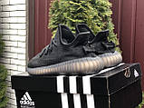 Жіночі кросівки Adidas Yeezy Boost сіточка літні повсякденні чорні, фото 4
