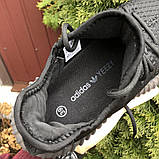 Жіночі кросівки Adidas Yeezy Boost сіточка літні повсякденні чорні, фото 6