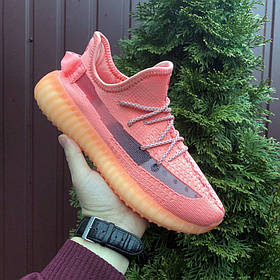 Жіночі кросівки Adidas Yeezy Boost сіточка модні бігові жовтогарячі
