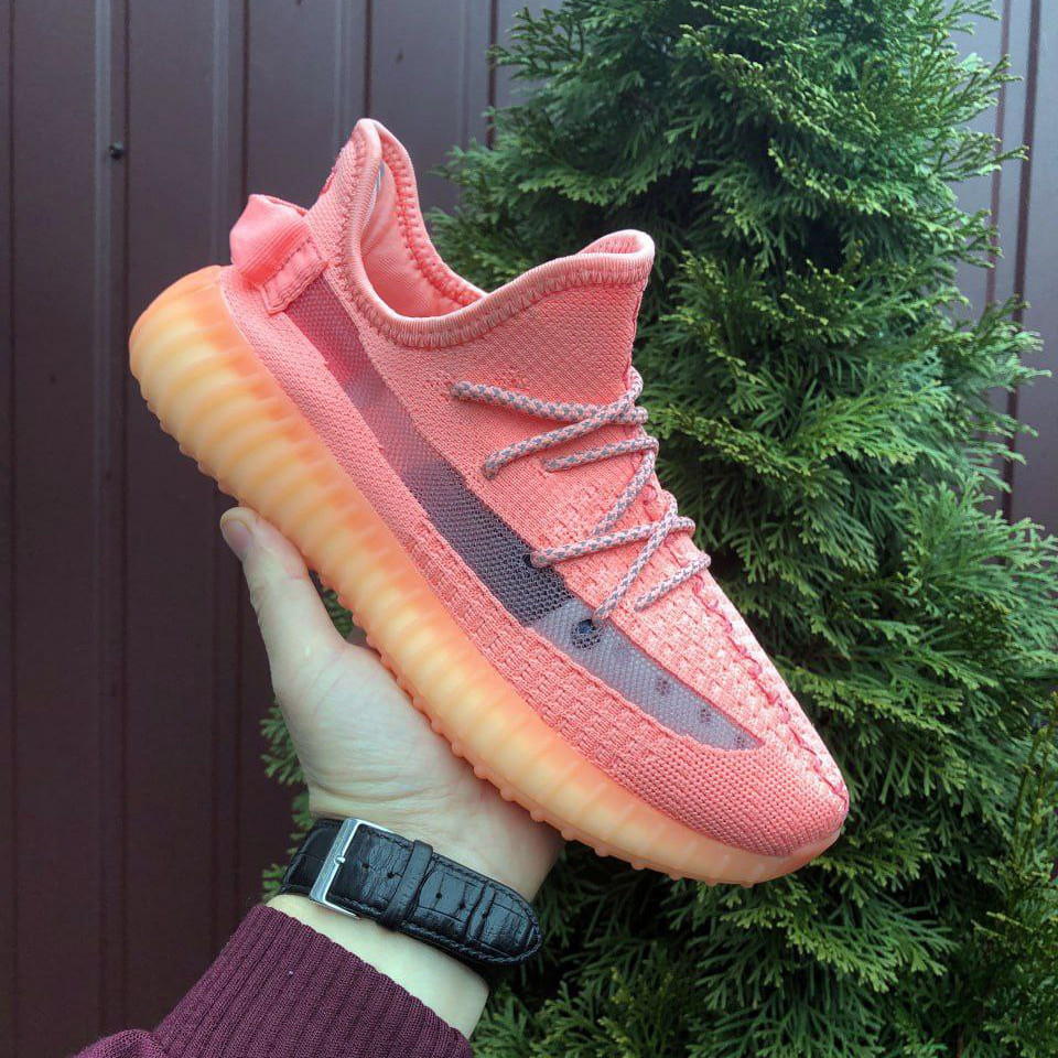 Жіночі кросівки Adidas Yeezy Boost сіточка модні бігові жовтогарячі