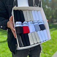 Подарочный мужской набор Calvin Klein 5 шт трусов CK white + 18 пар носков