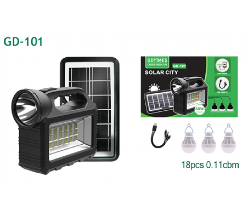 Ліхтар GD101 Power Bank З Сонячною Панеллю+Лампочки 3шт (18)