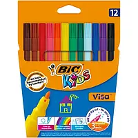Фломастеры (набор 12 цветов) BIC Kids Visa 888695