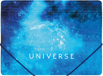 Папка Optima на гумці А4 "Universe" O31664 чорно-блакитна