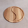 Дошка для подачі страв кругла на 2 секції з ясеня, фото 2