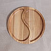 Дошка для подачі страв кругла на 2 секції з ясеня, фото 6