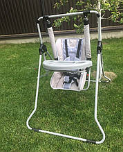 Дитяча гойдалка з бар'єром і столиком Adbor N1 (Адбор Н1) сірий джинс