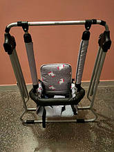 Дитяча гойдалка з бар'єром Adbor Luna (Адбор Луна) Ln 07 (сірі поні)