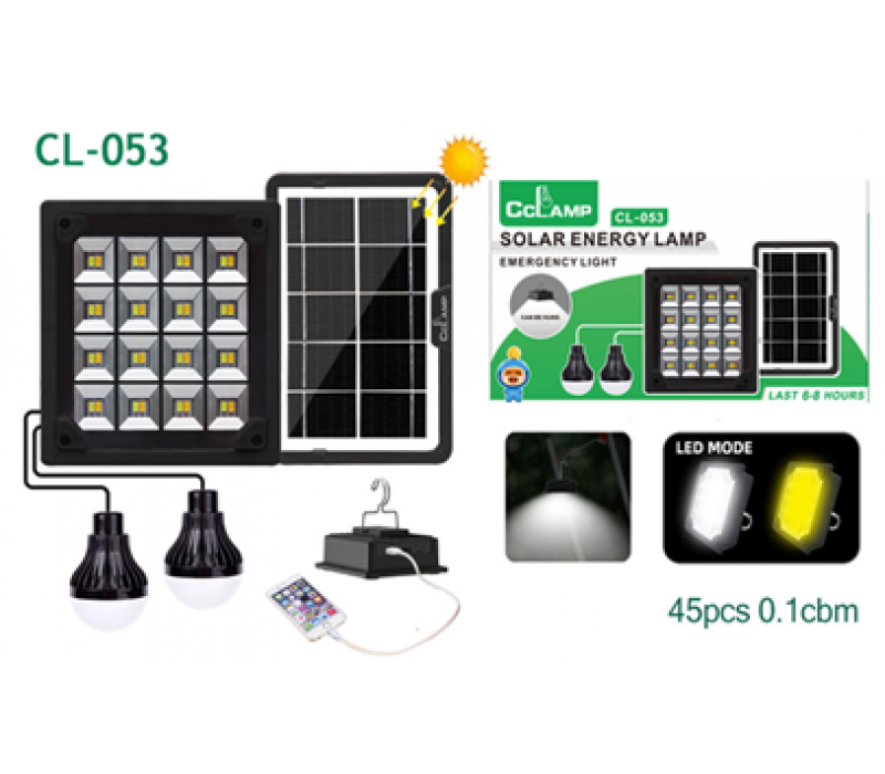 Ліхтар Підвісний CL053 Power Bank З Сонячною Панеллю + Лампочки 2шт (45)
