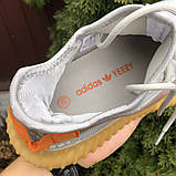 Жіночі кросівки Adidas Yeezy Boost сіточка стильні повітропроникні сірі жовтогарячі, фото 6