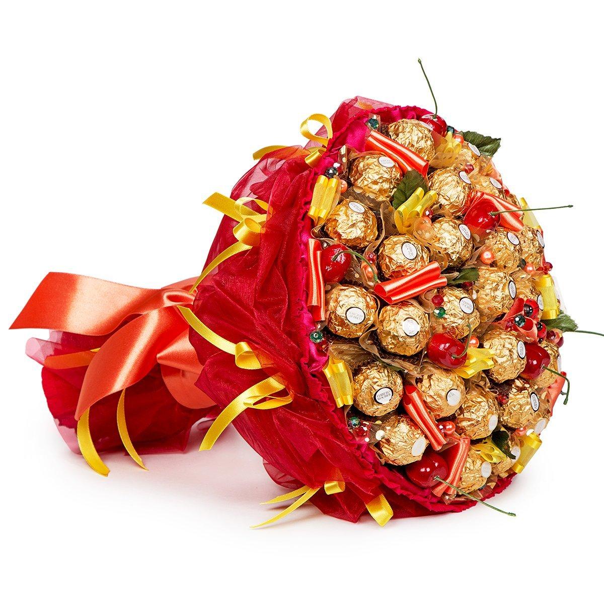 Букет із цукерок Ферреро Роше Ferrero Rosher шоколадний подарунок червоний
