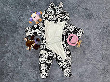 Дитячий демісезонний велюровий комбінезон для новонародженого – весняний осінній комбінезон від 0 до 6 міс., фото 5