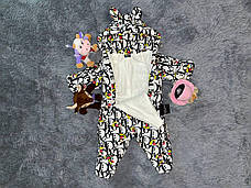 Дитячий демісезонний велюровий комбінезон для новонародженого – весняний осінній комбінезон від 0 до 6 міс., фото 2