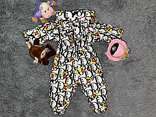 Дитячий демісезонний велюровий комбінезон для новонародженого – весняний осінній комбінезон від 0 до 6 міс., фото 3