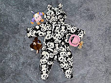 Дитячий демісезонний велюровий комбінезон для новонародженого – весняний осінній комбінезон від 0 до 6 міс., фото 4