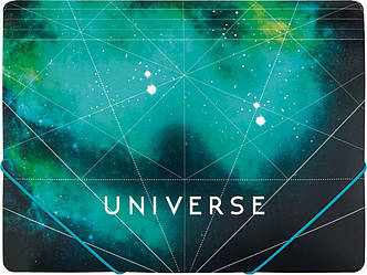 Папка Optima на гумці А4 "Universe" O31664 чорно-зелена