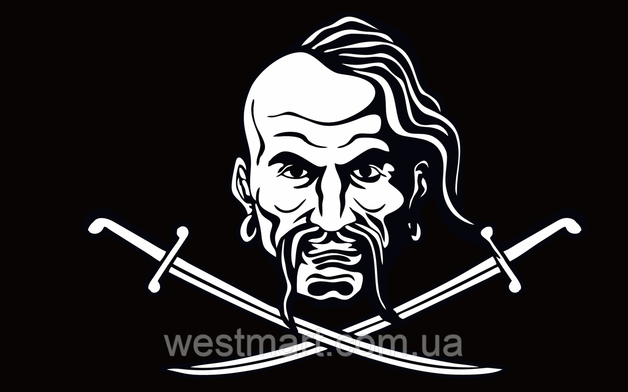 Вінілова наклейка Козак із шаблями, фото 1