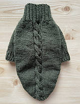 В'язаний Светр для Собак Hand Made Розмір S колір Хакі (00209)