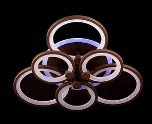 Люстра світлодіодна коричневі круги з пультом та різнобарвним підсвічуванням SL-5332/3+3B COFFE RGB