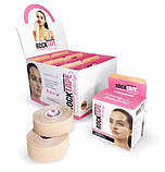 Кинезио тейп  для лица RockTape Beauty Half Gentle 2,5 см х 10 м (CША) Бежевый, фото 7