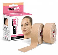 Кинезио тейп для лица RockTape Beauty Half Gentle 2,5 см х 10 м (CША) Бежевый