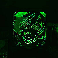 Акриловый 3D светильник-ночник Кюсаку Юмено "Великий из Бродячих Псов" зеленый