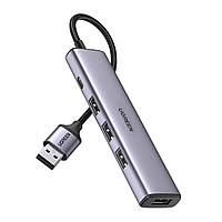 USB-хаб разветвитель Ugreen HUB USB Type A - 4x USB 3.0 20cm Grey (CM473)