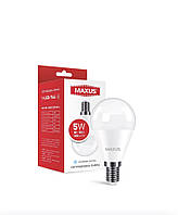 Лампа светодиодная MAXUS G45 5W 4100K 220V E14;1-LED-744