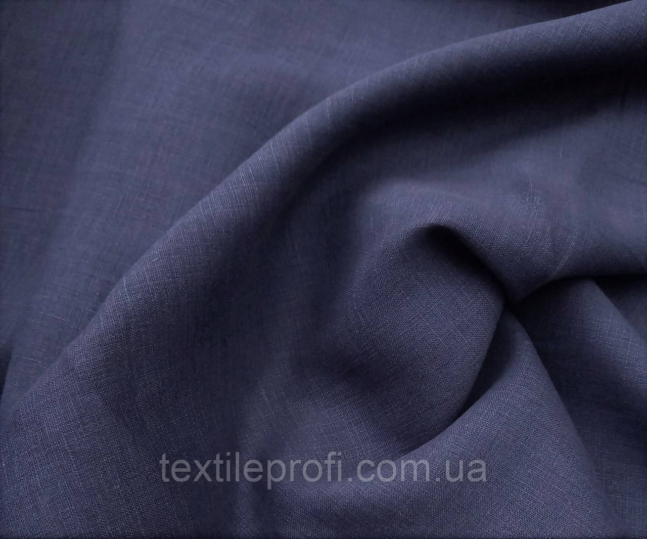 Льняна легка тканина синього кольору