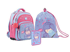 Шкільний набір YES S-91 Girls style (рюкзак+пенал+сумка для змінної форми) 38х29х13 см, 553642