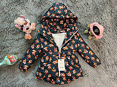 Демисезонная детская парка с капюшоном размер 86 92 98 104 110 116 122 128 134, фото 4