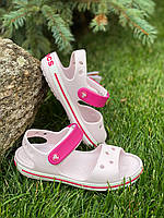 Сандалии босоножки крокс Crocs crocband sandal kids Barely Pink с7 с8 с9 с10 с11 с12 с13 J1 J2 J3