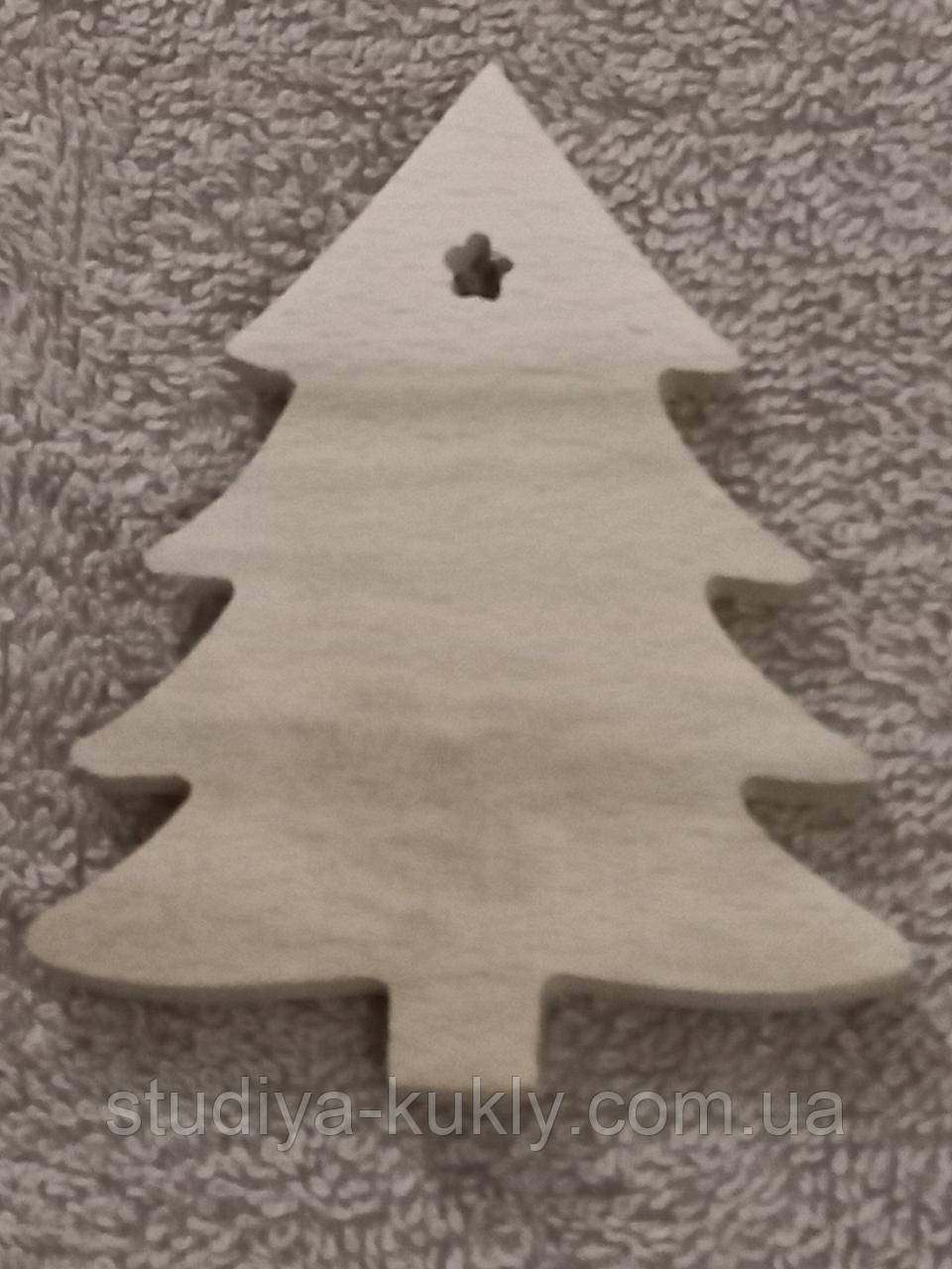 Підвіска дерев'яна Ялинка, заготівля з дерева. 0.4*6,5*8.1 см, фото 1