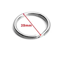 Кільце металеве для ключів 25 мм/1 штука Сріблясте JI25