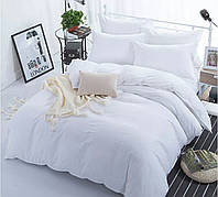 Двоспальне простирадло однотонне 200х220 Білий бязь голд люкс "Віталіна"