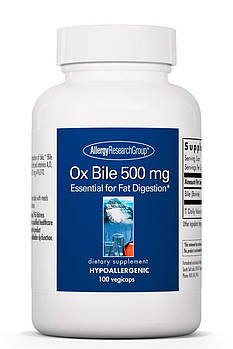 Allergy Research Ox Bile, 500 mg,/Швидка жовч, 100 Vegicaps. BX315