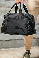 Дорожня сумка чорна пума / Дорожня сумка текстиль чорна / Сумка чорна спортивна Puma Оксфорд тканина