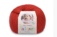 Пряжа для вязания Alize BABY WOOL 50 г цвет красный 106
