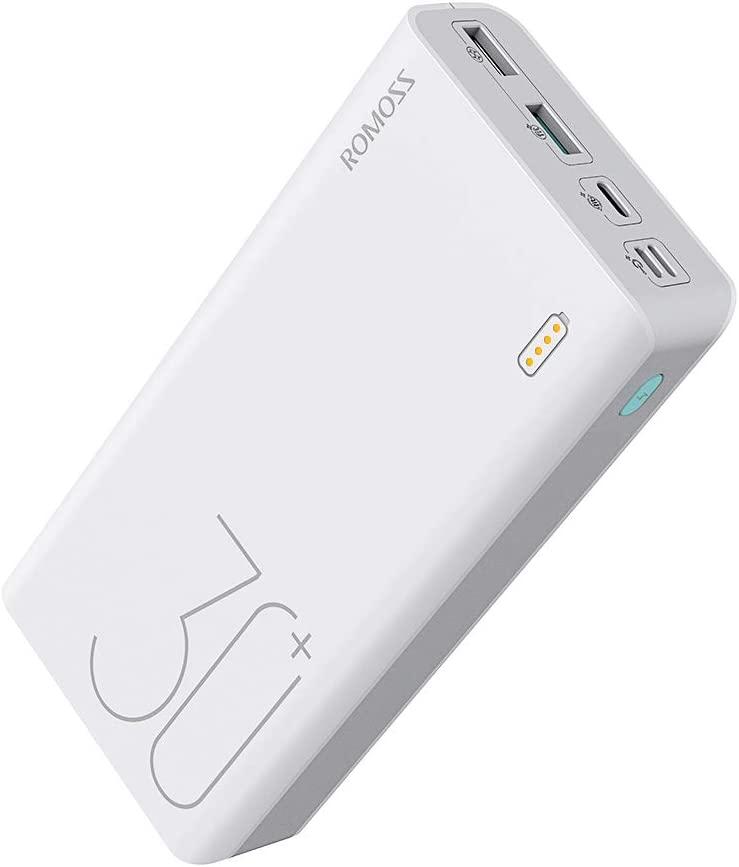Портативний акумулятор павербанк Romoss 30000mAh Power Bank Sense 8+, 15 Вт PD USB C White (PHP30)