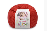 Пряжа для вязания Alize BABY WOOL 50 г цвет красный 56