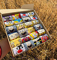 Великий подарунковий бокс підліткових жіночих шкарпеток з мультяшним дизайном 36-40 24 парі