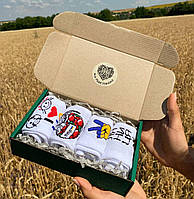 Бокс з жіночими шкарпетками Україна в коробці 36-40 розміру по 4 шт.