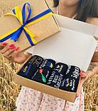 Коробка з шкарпетками патріотичні чоловічі на 8 пар 40-45 весна-осінь чорні, фото 4