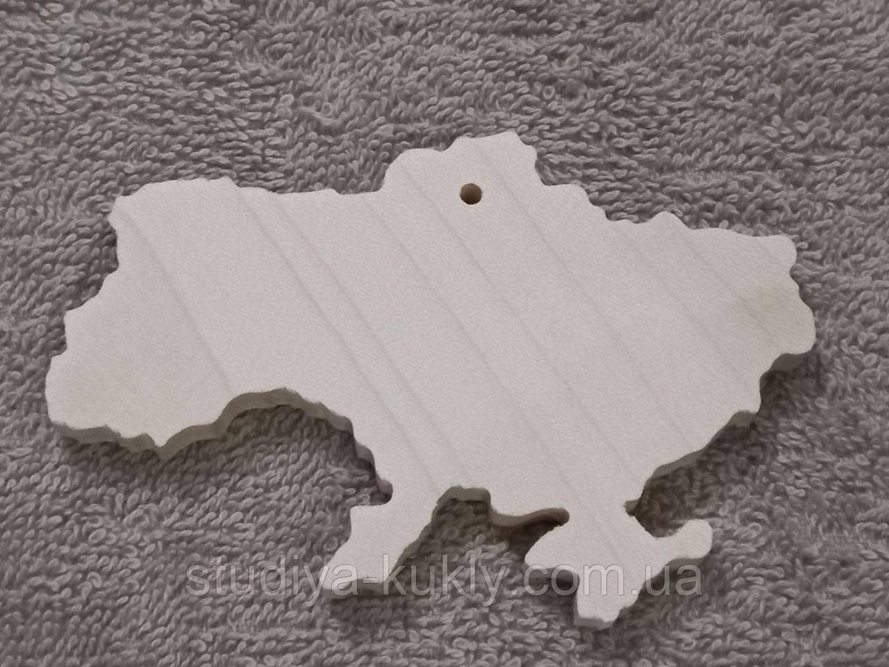 Підвіска дерев'яна Карта України, заготівля з дерева. 0.4*6,7*10 см, фото 1