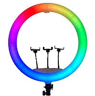 Кільцева світлодіодна RGB Led Лампа з 3 Тримачами для Телефону Ring Fill Light LJJ-22 56 см