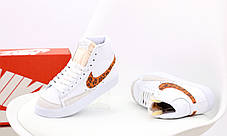 Жіночі Кросівки Nike Blazer High 77 White Jaguar / Найк Блейзер 77 Ягуар Високі Білі з Помаранчевим, фото 3