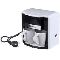Кофеварка капельная Domotec MS-0706 500 Вт белая с керамическими кружками 2шт (для молотого кофе)