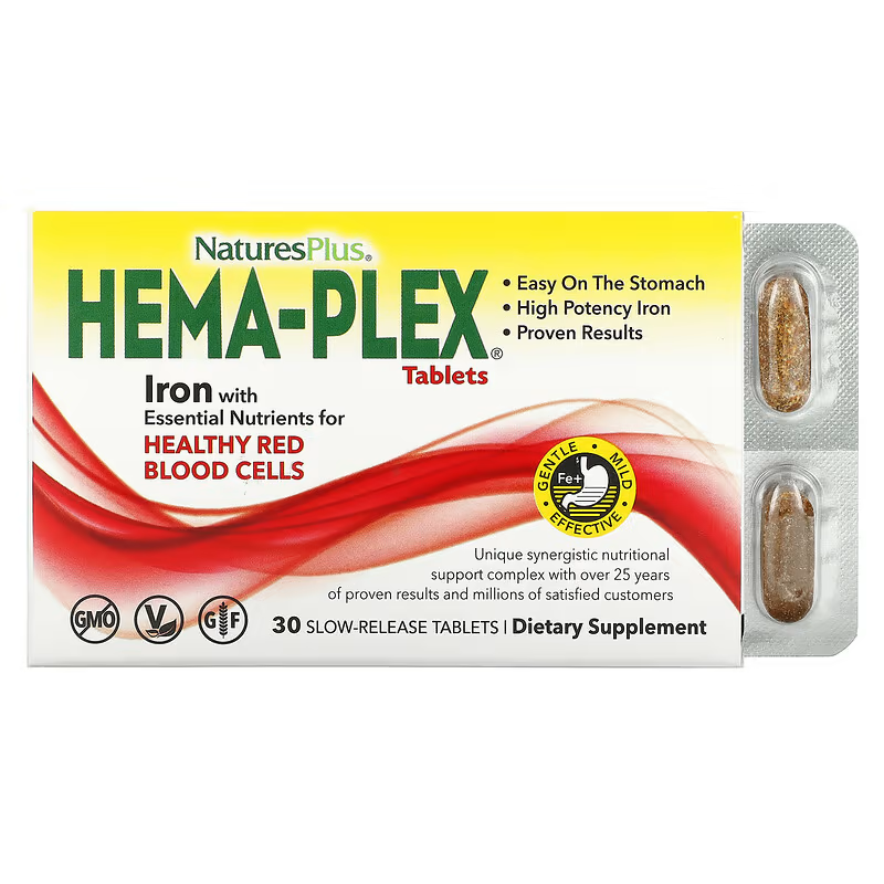 Комплекс заліза Hema-Plex, 30 таблеток Nature's Plus
